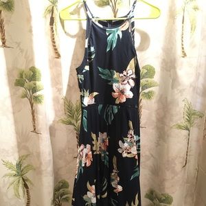 Long, asymmetrical floral dress